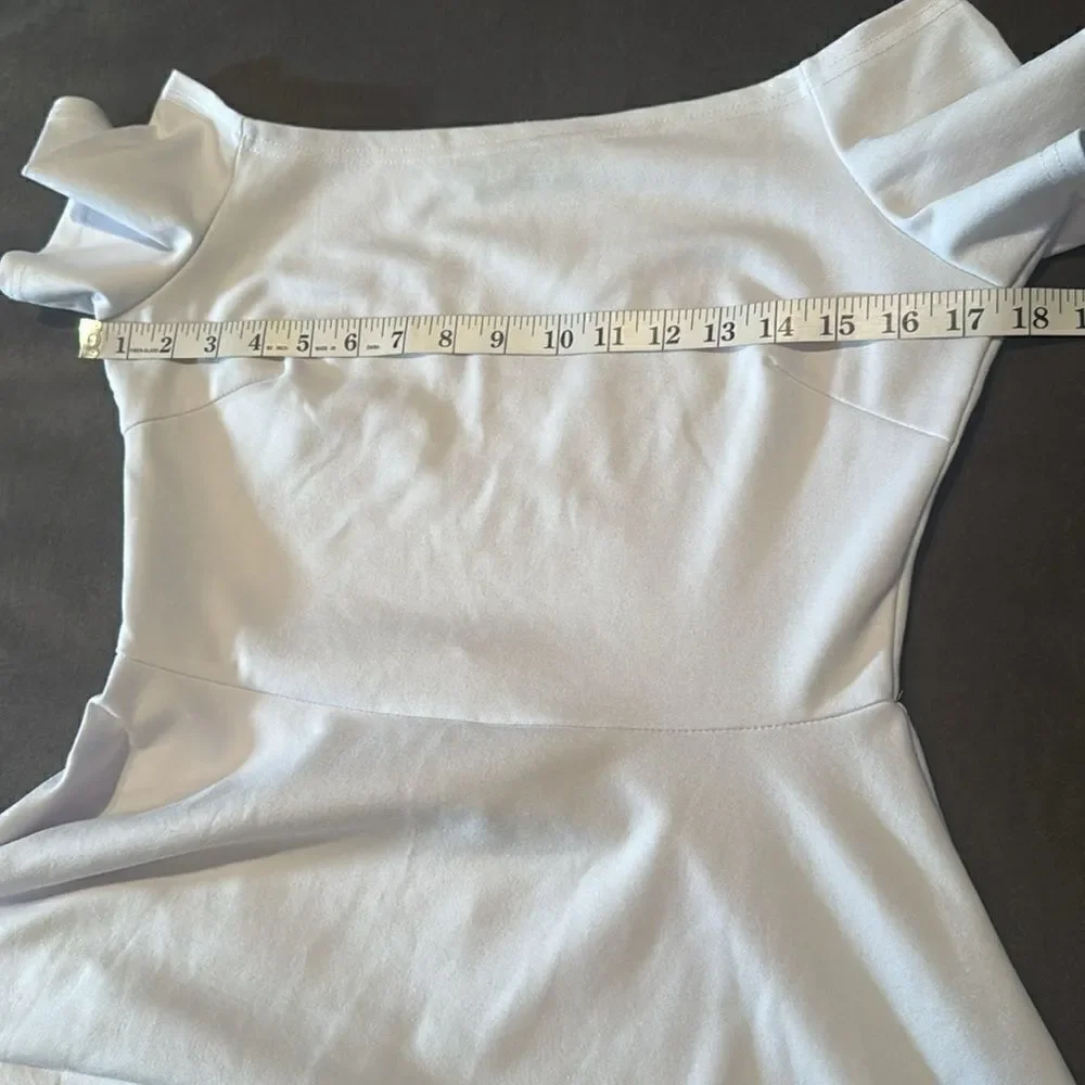 Sarin Matthew’s Women’s White Off The Shoulder High Low Dress Size M